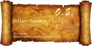 Odler Sándor névjegykártya